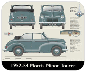 Morris Minor Tourer Series II 1952-54 Place Mat, Small
